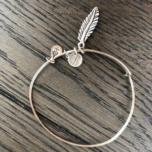 Silver Alex and Ani feather bracelet
